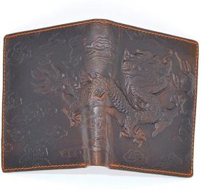 img 3 attached to Genuine Leather Wallet with Decorative Credit Pattern - A Must-Have for Men's Accessories