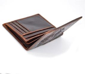 img 1 attached to Genuine Leather Wallet with Decorative Credit Pattern - A Must-Have for Men's Accessories