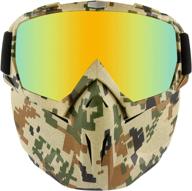 🎭 borola tactical mask with removable face mask: retro motorcycle goggles for nerf elite toy gun game rival ball (camouflage) logo