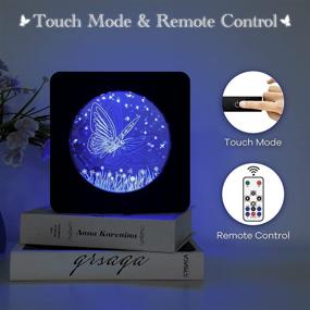 img 1 attached to 🦋 GZOKMOG 3D Butterfly Night Light: Timer, Touch & Remote Control, Rechargeable Dimmable Room Decor Nightlight - Perfect Christmas Gift for Kids (Blue)