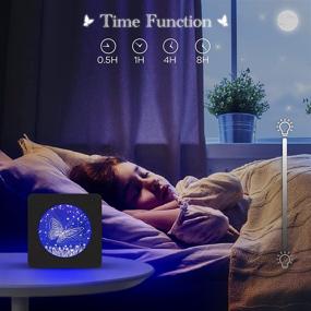 img 2 attached to 🦋 GZOKMOG 3D Butterfly Night Light: Timer, Touch & Remote Control, Rechargeable Dimmable Room Decor Nightlight - Perfect Christmas Gift for Kids (Blue)