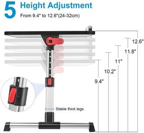 img 3 attached to Столик для ноутбука MROCO с складными ножками и вентилятором - портативная регулируемая подставка для работы, чтения и письма на диване - черный.