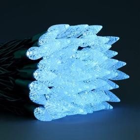 img 1 attached to 🎄 Cool White C6 LED Christmas Lights: Ultra-Long 71 ft Strand with 140 Brilliant LEDs, Waterproof & High-Quality Strawberry String Light - Perfect for Holiday Décor - Includes 2 Sets of UL Certified Lights (Cool White)