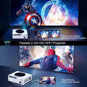 img 2 attached to 🎥 WiMiUS Upgrade K3: 4K 5G WiFi Projector with 340 ANSI Lumens for Indoor/Outdoor Movie & Home Theater - Native 1920x1080 LED Display & 500" Zoom Support