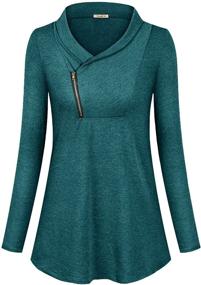 img 3 attached to 👚 Cyanstyle Women's Long Sleeve Pullover Zipper Cowl Neck Tops: Stylish & Sporty Sweatshirts