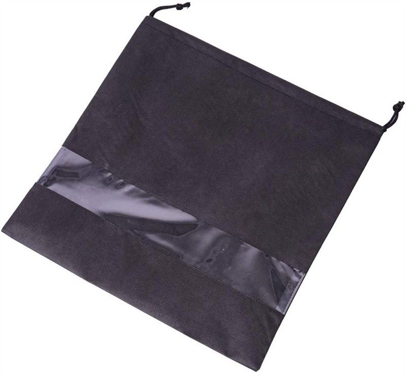 perspective non woven breathable drawstring windows black 로고