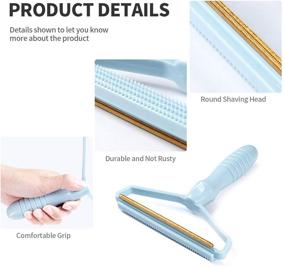 img 1 attached to 🧻 2-Piece Portable Lint Remover Set: Clothes & Furniture Fuzz Shaver Roller for Fabrics, Dog & Cat Hair Removal with Pet Hair Remover Brush - Pink & Blue