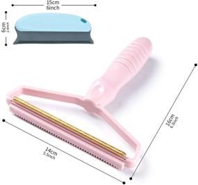 img 3 attached to 🧻 2-Piece Portable Lint Remover Set: Clothes & Furniture Fuzz Shaver Roller for Fabrics, Dog & Cat Hair Removal with Pet Hair Remover Brush - Pink & Blue