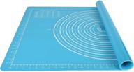 👨 super kitchen non-slip silicone pastry mat - extra large 28'' x 20'' - non stick baking mat for perfect dough rolling, fondant & pie crusts - blue logo