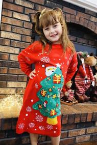 img 2 attached to Idgreatim Christmas Sweater Crewneck Dresses Girls' Clothing and Dresses