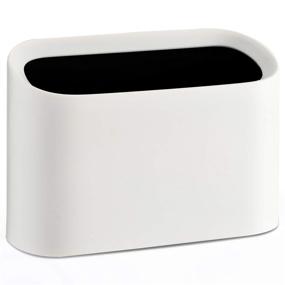 img 4 attached to 🗑️ SUBEKYU 0.4 Gallon Mini Countertop Trash Can, Small Desktop Garbage Can for Office, Tiny Wastebasket, Plastic, White