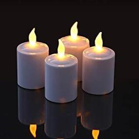 img 4 attached to 🕯️ Enhance Your Ambience with Mr. Light Pearl White Finish Flickering Amber LED Votives - Set of 4 with Electronic Timers