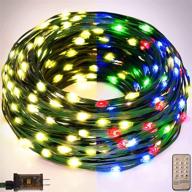 unun 105ft green copper wire fairy string lights – 300led, 9 modes, twinkle star lights for halloween, wedding, party, garden, patio decoration, warm white & multicolor logo