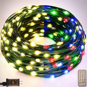 img 4 attached to UNUN 105FT Green Copper Wire Fairy String Lights – 300LED, 9 Modes, Twinkle Star Lights for Halloween, Wedding, Party, Garden, Patio Decoration, Warm White & Multicolor