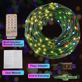 img 3 attached to UNUN 105FT Green Copper Wire Fairy String Lights – 300LED, 9 Modes, Twinkle Star Lights for Halloween, Wedding, Party, Garden, Patio Decoration, Warm White & Multicolor