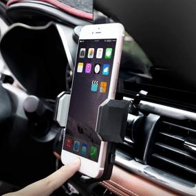 img 2 attached to 📱 Amoner U Car Phone Holder: Universal Air Vent Mount for iOS Android Smartphones & GPS Devices - Black