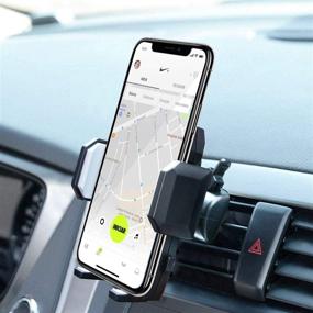 img 4 attached to 📱 Amoner U Car Phone Holder: Universal Air Vent Mount for iOS Android Smartphones & GPS Devices - Black