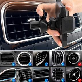 img 3 attached to 📱 Amoner U Car Phone Holder: Universal Air Vent Mount for iOS Android Smartphones & GPS Devices - Black