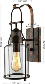 img 3 attached to 💡 BAYCHEER Industrial Country Style 18'' H Single Light Wall Sconces with Cylinder Glass Shade in Rust - Loft Lighting Fixture