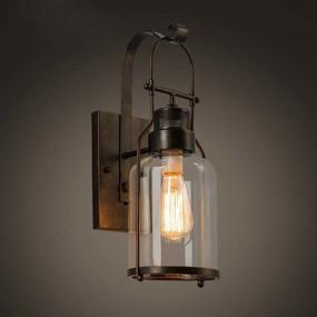 img 4 attached to 💡 BAYCHEER Industrial Country Style 18'' H Single Light Wall Sconces with Cylinder Glass Shade in Rust - Loft Lighting Fixture