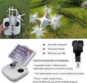 img 3 attached to 📱 O'woda Extended Holder for DJI Phantom 3 Standard - Adjustable Stand & Neck Strap Lanyard - Smartphone & Tablet Mount Bracket Kit