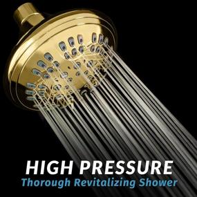 img 1 attached to ShowerMaxx Luxury Spa Series - Adjustable High Pressure Shower Head with 6 Spray Settings, 4.5 inch size, Polished Brass/Gold Finish - MAXXimize Your Showering Experience