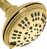showermaxx luxury spa series - adjustable high pressure shower head with 6 spray settings, 4.5 inch size, polished brass/gold finish - maxximize your showering experience logo
