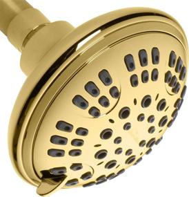 img 4 attached to ShowerMaxx Luxury Spa Series - Adjustable High Pressure Shower Head with 6 Spray Settings, 4.5 inch size, Polished Brass/Gold Finish - MAXXimize Your Showering Experience