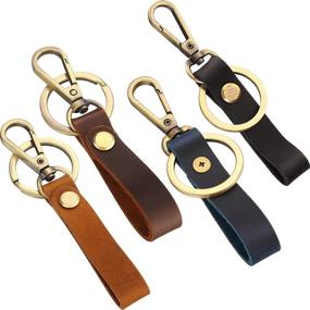 img 4 attached to 🔑 Leather Valet Keychain Chain: Stylish and Functional