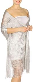 img 4 attached to 🌟 Stunning Metallic Evening Shawl Wrap for Dress: Perfect for Weddings, Bridal Parties & More!