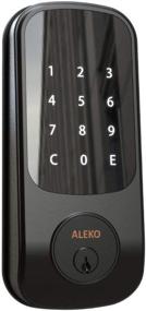 img 3 attached to Modern and Secure: ALEKO 2-in-1 Keyless Entry Smart Door Lock with Touchscreen Keypad in Sleek Black Color