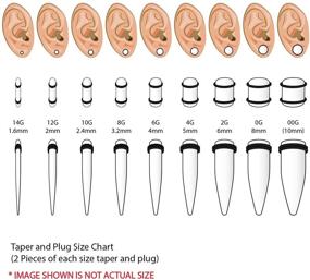 img 3 attached to Enhance Your Style with BodyJ4You 36PC Gauges Kit: Acrylic Taper Plugs, 14G-00G Ear Stretch Set, Double O-Ring Piercing Jewelry