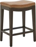 🪑 stone & beam elden leather nailhead-trim kitchen counter-height backless stool, cognac - 26"h | premium quality at unbeatable price on amazon логотип