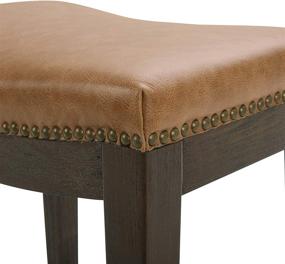 img 2 attached to 🪑 Stone & Beam Elden Leather Nailhead-Trim Kitchen Counter-Height Backless Stool, Cognac - 26"H | Premium Quality at Unbeatable Price on Amazon