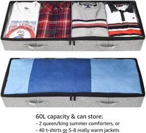 img 1 attached to 📦 Adjustable Dividers Under Bed Clothing Storage Set for Sweaters, Shoes, and Blankets - 39x14.5x6in (Set of 2)