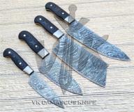 handmade damascus professional kitchen leather logo