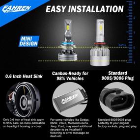 img 1 attached to 🔦 Fahren LED Headlight Bulbs Combo, Super Bright 20000 Lumens, 9006/HB4 Low Beam and 9005/HB3 High Beam Conversion Kits in Cool White (6500K) - Pack of 4