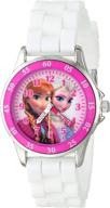 👸 disney frozen anna and elsa watch: fun, stylish timepiece for kids with white rubber band logo