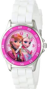 img 3 attached to 👸 Disney Frozen Anna and Elsa Watch: Fun, Stylish Timepiece for Kids with White Rubber Band
