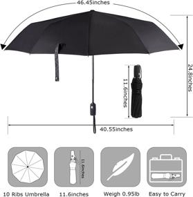 img 1 attached to 🌂 Compact Windproof Umbrellas - Reinforced Construction