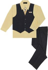 img 2 attached to 👔 Boys' Vest Pant Shirt with Hanky - Suits & Sport Coats for Boys' Clothing