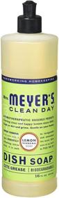 img 1 attached to 🍋 Pack of 3 Mrs. Meyer's Clean Day Liquid Dish Soap (16 oz) - Lemon Verbena Scent