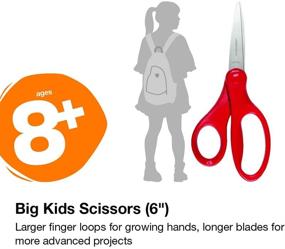 img 1 attached to ✂️ Fiskars Big Kids Scissors for Back to School Supplies - 6-Inch, Blue (194640-1028)