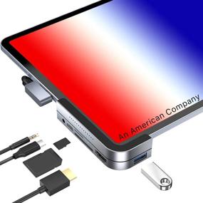 img 4 attached to 🔌 CharJenPro USB C Hub for iPad Pro 2020 - 2018, CharJenPro Tablet USB C Hub for iPad Pro, MacBook Pro 16&#34;, 15&#34; 13&#34;. 4K HDMI, 3.5mm Headphone Jack, Micro SD / SD Card Reader, USB 3.0, USB C Power Delivery