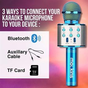 img 2 attached to 🎤 2 Pack Blue & Purple Wireless Bluetooth Karaoke Microphones with Built-in Bluetooth Speaker – All-in-One Karaoke Machine Compatible with Android & iOS iPhone