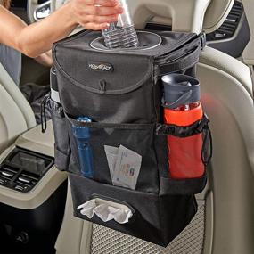 img 4 attached to 🚗 Optimized StashAway Car Seat Back Organizer: Trash Can, Tissue, and Bottle Holders Included