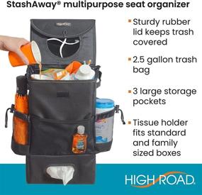 img 2 attached to 🚗 Optimized StashAway Car Seat Back Organizer: Trash Can, Tissue, and Bottle Holders Included