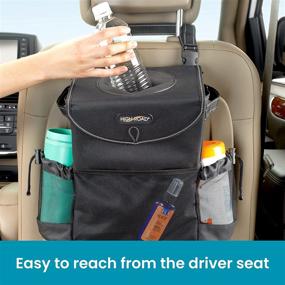img 3 attached to 🚗 Optimized StashAway Car Seat Back Organizer: Trash Can, Tissue, and Bottle Holders Included