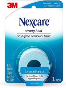 img 1 attached to 🩹 Nexcare Sensitive Skin Tape, 1 inch x 4 yards (Pack of 2), 2 Count (Single Pack)