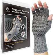 vital salveo fingerless compression arthritis gloves - pain relief for rheumatoid, carpal tunnel, typing - unisex daily support half finger recovery gloves (1 pair) - light grey логотип